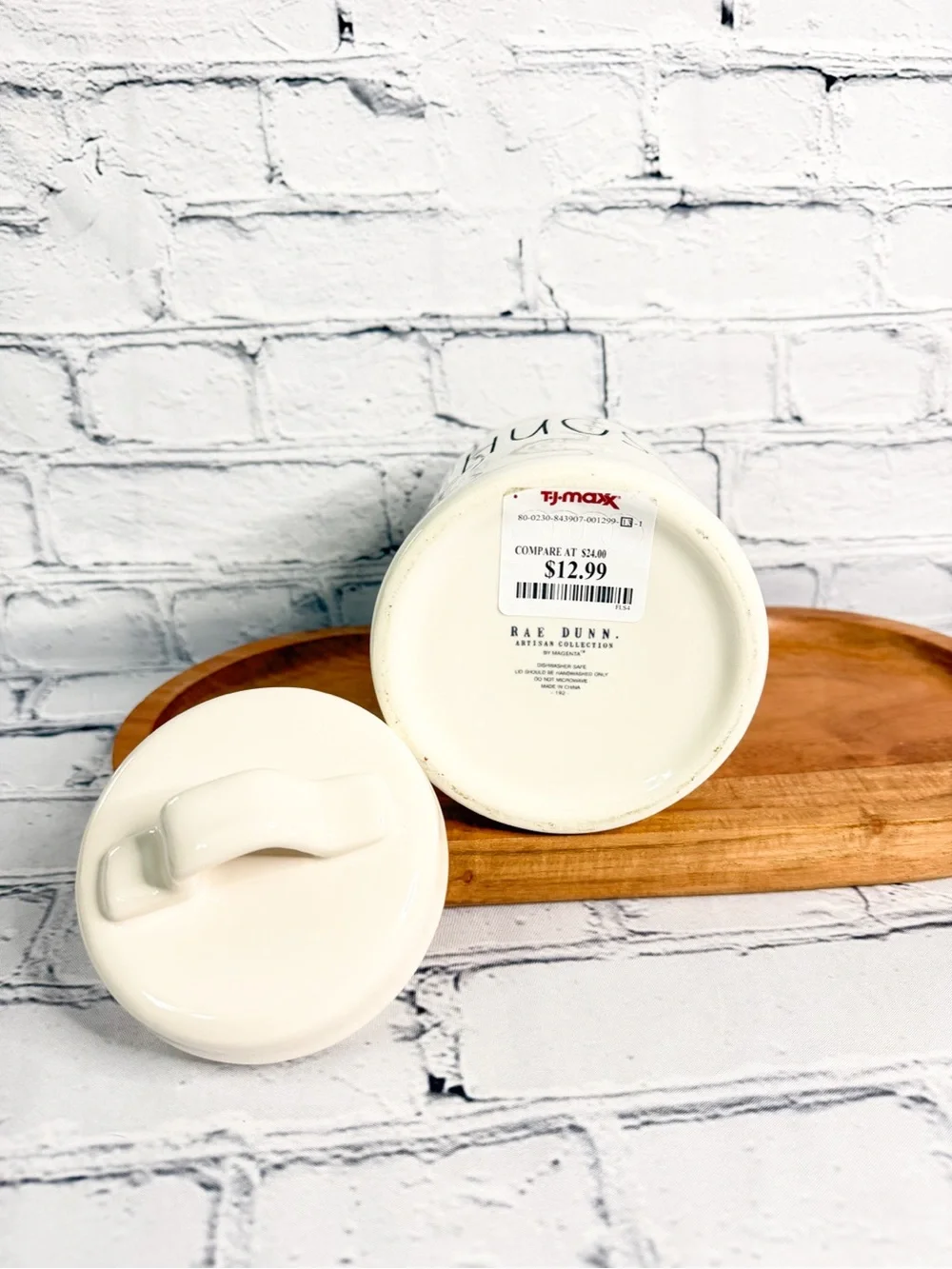 Ceramic 'HUGS' Kitchen Canister - Cream